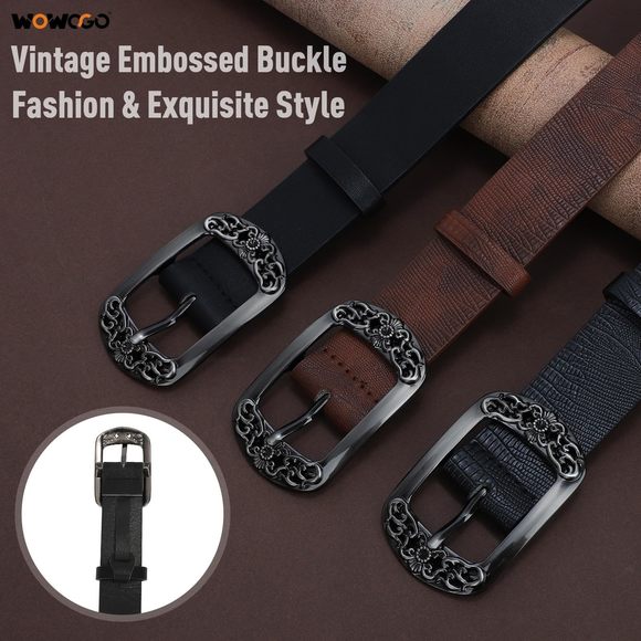 Vintage Flower Womens Leather Belt For Jeans Dress Fashion Waist Belt Ladies💛 - Picture 2 of 7